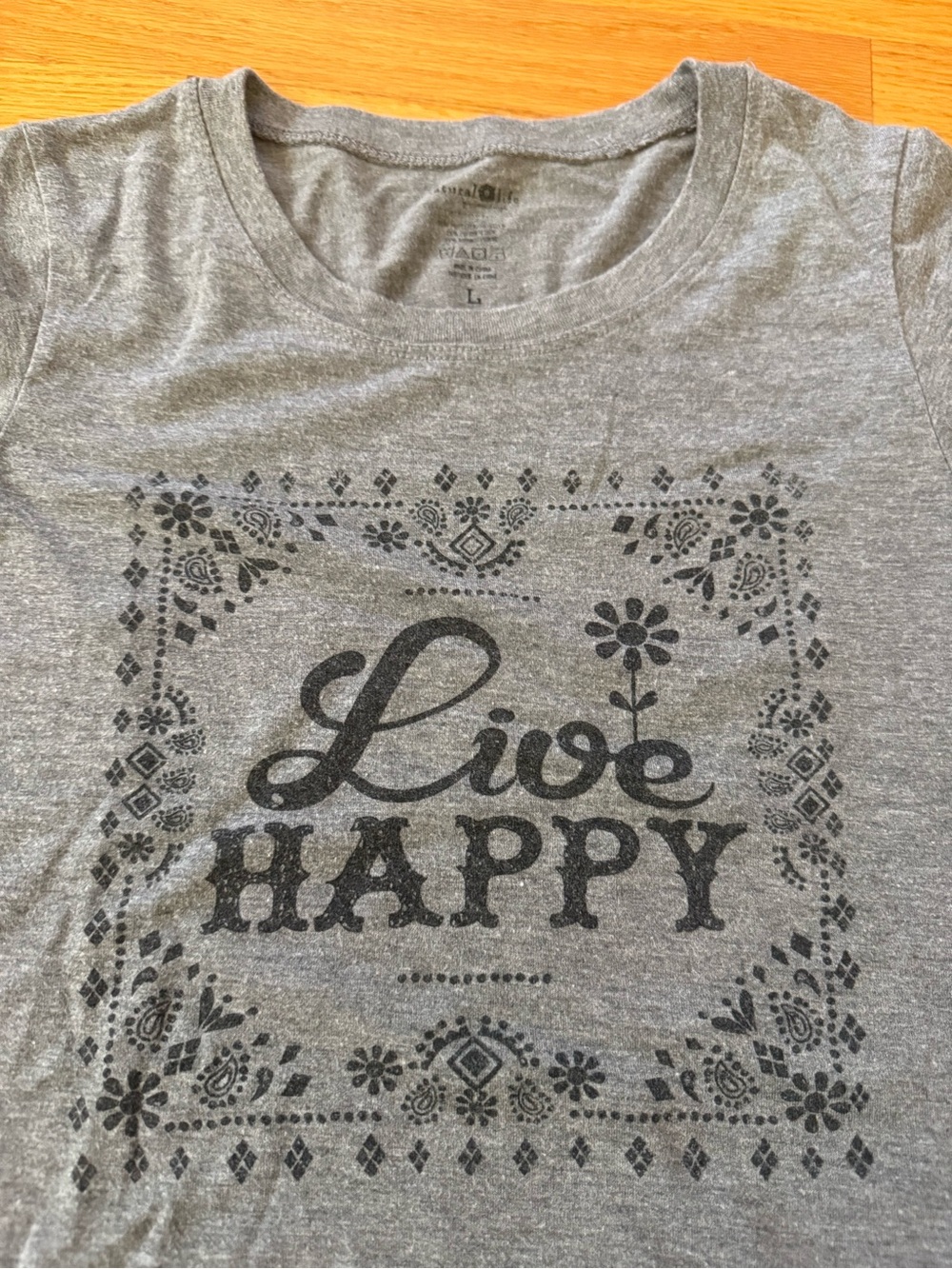 NATURAL LIFE Heather Gray Short Sleeve Tee with Inspirational Typography